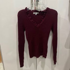 Burgundy long sleeve top